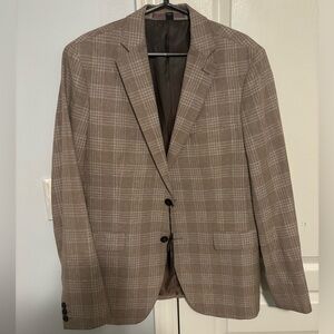 BNWT RW&CO Suit Jacket Blazer 42R Tan/Brown Plaid